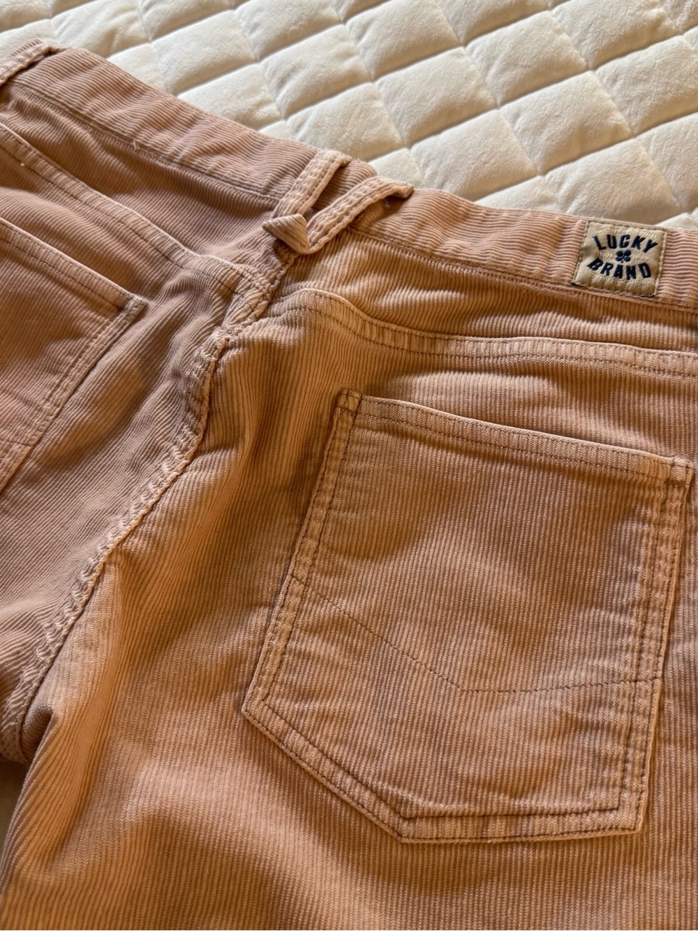 Lucky Brand Pink Corduroy Flare Pants Size 14 32 Low Rise F2LT020